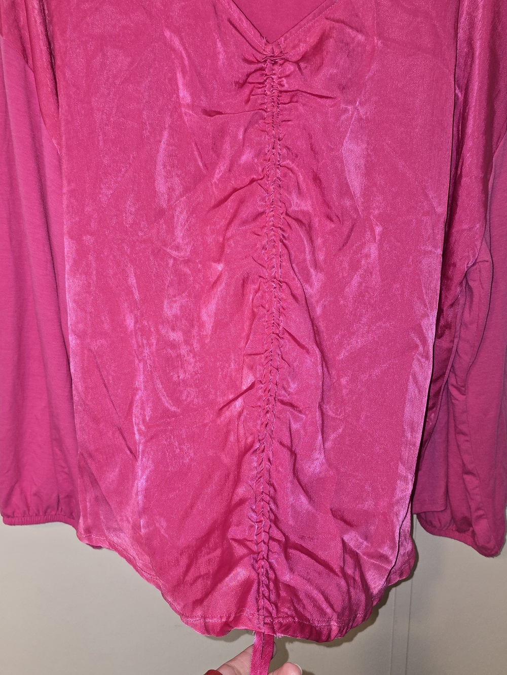 Cato Ruched Front Pink Plus Top - Picture 4 of 6